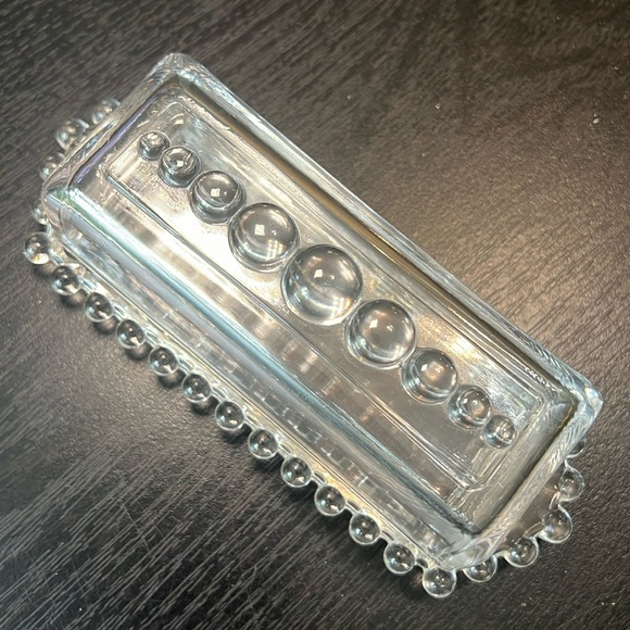 VTG Imperial Glass Candlewick Beaded Clear Covered Butter Dish Made In The USA - Picture 5 of 11